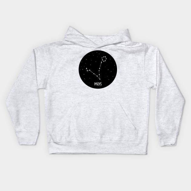 Pisces Constellation Kids Hoodie by krimons